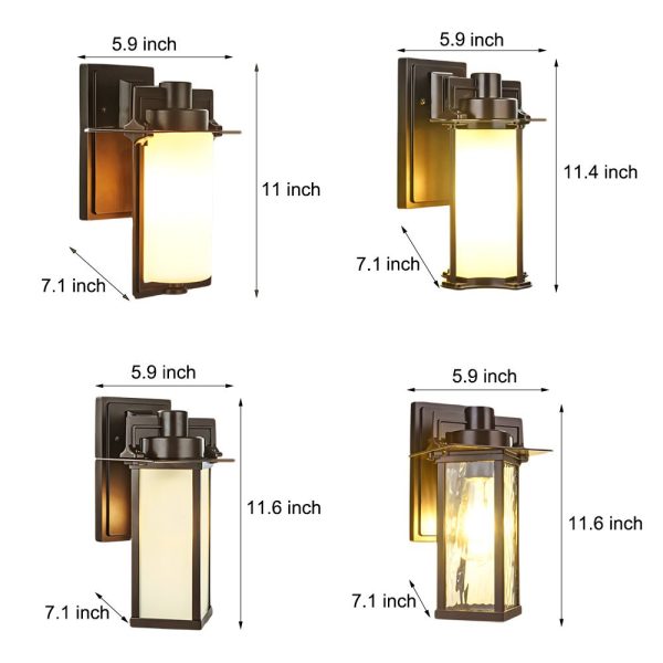 BSLANG8337 1-Light Glass Outdoor Wall Lantern Sconce - Image 5