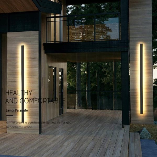 BSLANG8335 Waterproof Long Linear LED Wall Lamp Outdoor Wall Lights Black Porch Lights - Image 3