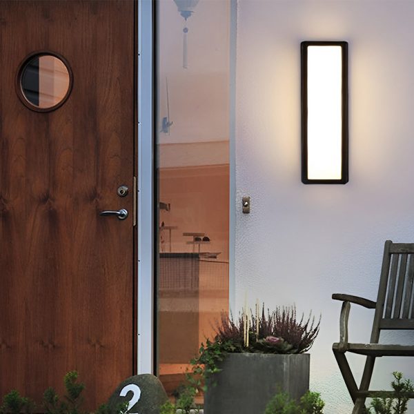 BSLANG8329 Rectangle LED Waterproof Motion Sensor Black Modern Wall Sconce Lighting - Image 5