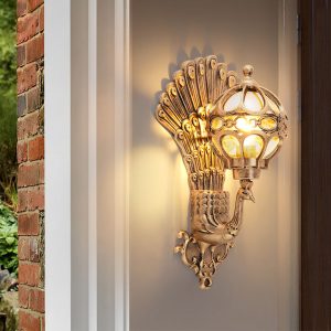 BSLANG8324 Waterproof Retro Peacocks Aluminum European Style Outdoor Wall Light