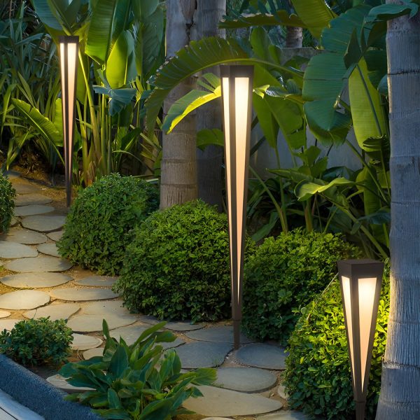 BSLANG8357 Adjustable RGB Solar LED Pathway Light Square Top & Conical Base Outdoor Lawn Lighting - Image 14