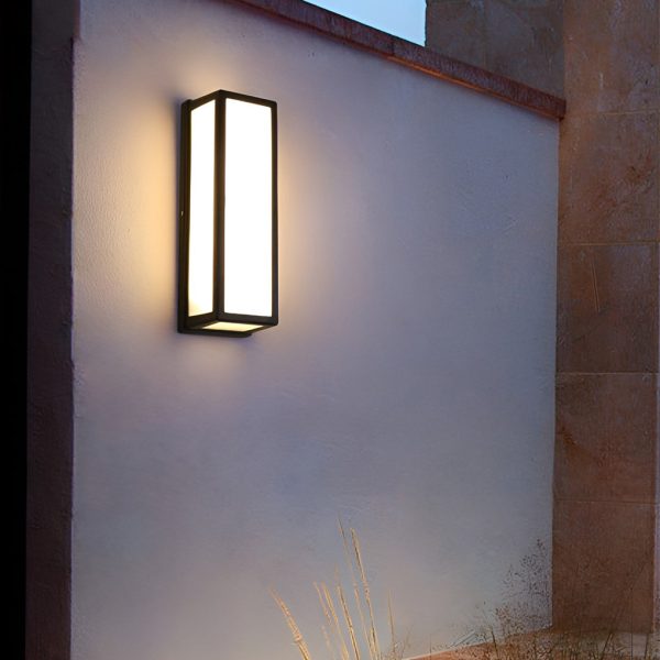 BSLANG8329 Rectangle LED Waterproof Motion Sensor Black Modern Wall Sconce Lighting - Image 8