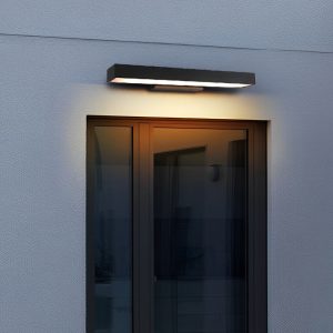 BSLANG8330 Outdoor Motion Sensor Black Rectangle Wall Light