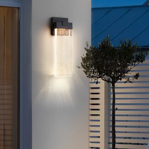 BSLANG8328 Rectangular Bubble Crystal Waterproof LED Modern Outdoor Wall Lamp