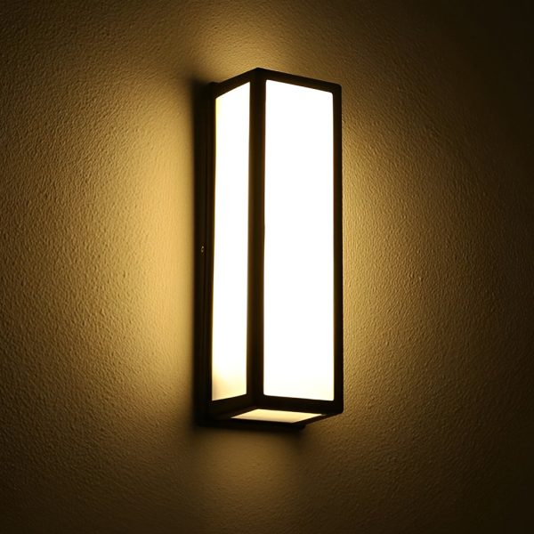 BSLANG8329 Rectangle LED Waterproof Motion Sensor Black Modern Wall Sconce Lighting - Image 10