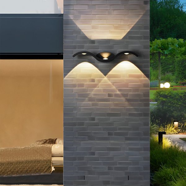 BSLANG8321 Outdoor Seagull Creative Wavy Wall Mounted Up Down LED Lighting - Image 4