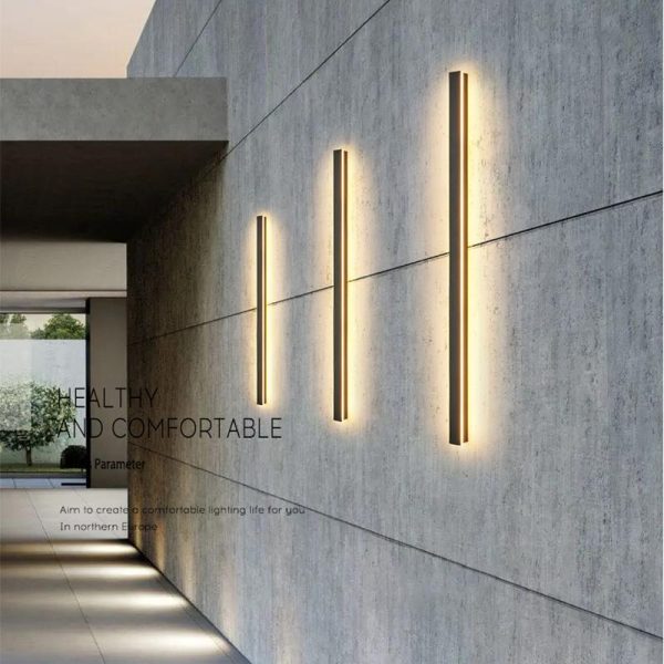 BSLANG8335 Waterproof Long Linear LED Wall Lamp Outdoor Wall Lights Black Porch Lights - Image 4