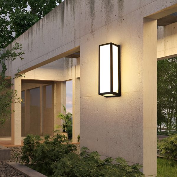 BSLANG8329 Rectangle LED Waterproof Motion Sensor Black Modern Wall Sconce Lighting - Image 4