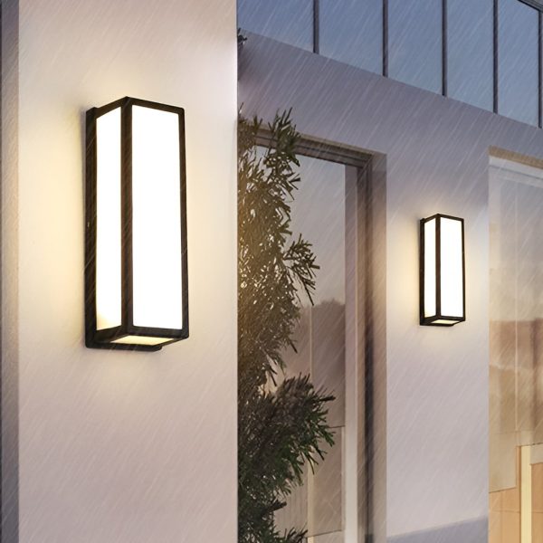 BSLANG8329 Rectangle LED Waterproof Motion Sensor Black Modern Wall Sconce Lighting - Image 7