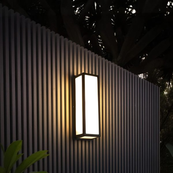 BSLANG8329 Rectangle LED Waterproof Motion Sensor Black Modern Wall Sconce Lighting - Image 6