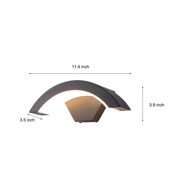 BSLANG8334 Classic Curved Glow LED Wall Light Outdoor Downlights Porch Wall Mounted Sconce - Image 6