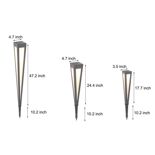 BSLANG8357 Adjustable RGB Solar LED Pathway Light Square Top & Conical Base Outdoor Lawn Lighting - Image 22
