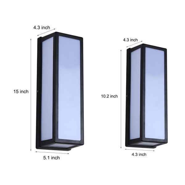 BSLANG8329 Rectangle LED Waterproof Motion Sensor Black Modern Wall Sconce Lighting - Image 9