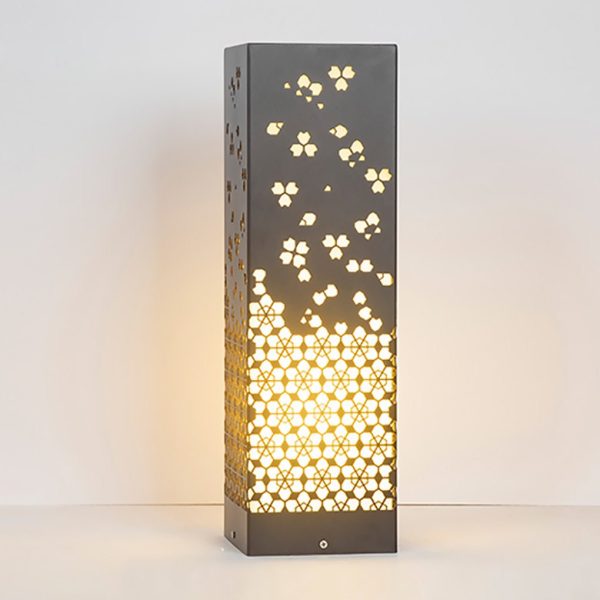 BSLANG8348 Asian Style Perforated Garden Lighting with Decorative Snowflake Design - Image 6