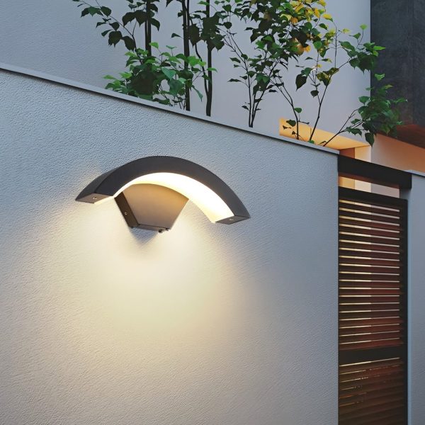 BSLANG8334 Classic Curved Glow LED Wall Light Outdoor Downlights Porch Wall Mounted Sconce - Image 2