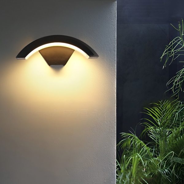 BSLANG8334 Classic Curved Glow LED Wall Light Outdoor Downlights Porch Wall Mounted Sconce - Image 3