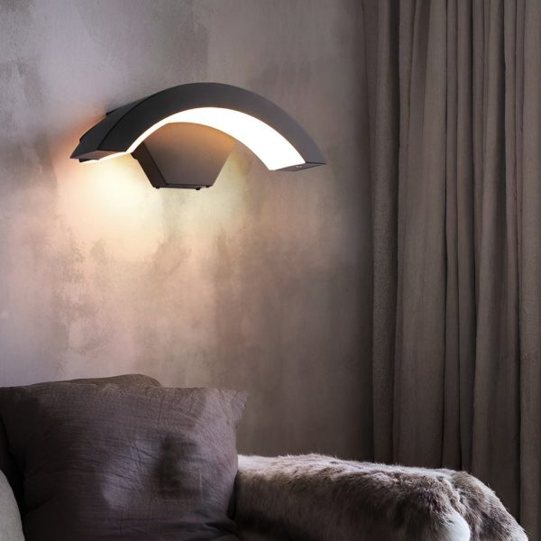 BSLANG8334 Classic Curved Glow LED Wall Light Outdoor Downlights Porch Wall Mounted Sconce - Image 4