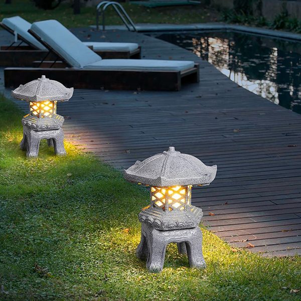 BSLANG8342 Rustic Imitation Stone Tower Outdoor Landscape Lighting - Image 5