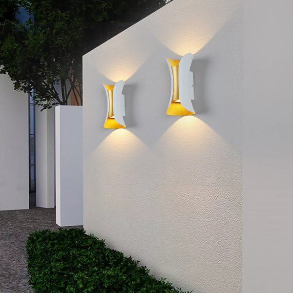 BSLANG8327 Curved LED Up and Down Lighting Waterproof Modern Outdoor Wall Lights - Image 2