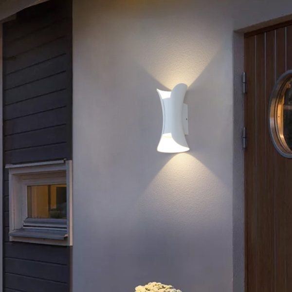 BSLANG8327 Curved LED Up and Down Lighting Waterproof Modern Outdoor Wall Lights - Image 4