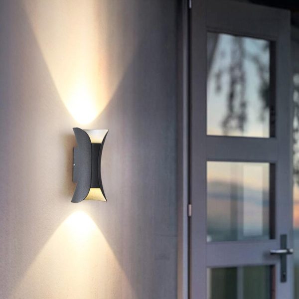 BSLANG8327 Curved LED Up and Down Lighting Waterproof Modern Outdoor Wall Lights - Image 3