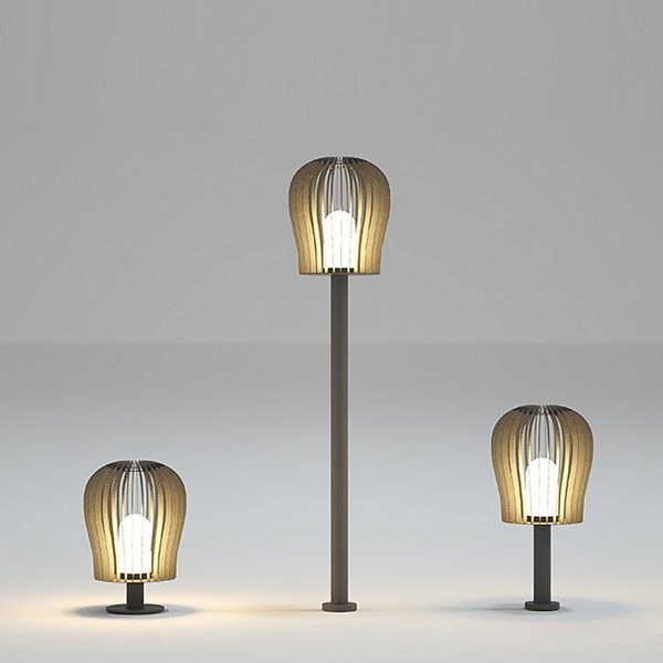 BSLANG8354 Sophisticated Waterproof LED Garden Post Lamp Cage Design Outdoor Lighting - Image 5