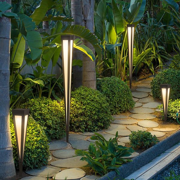 BSLANG8357 Adjustable RGB Solar LED Pathway Light Square Top & Conical Base Outdoor Lawn Lighting - Image 5