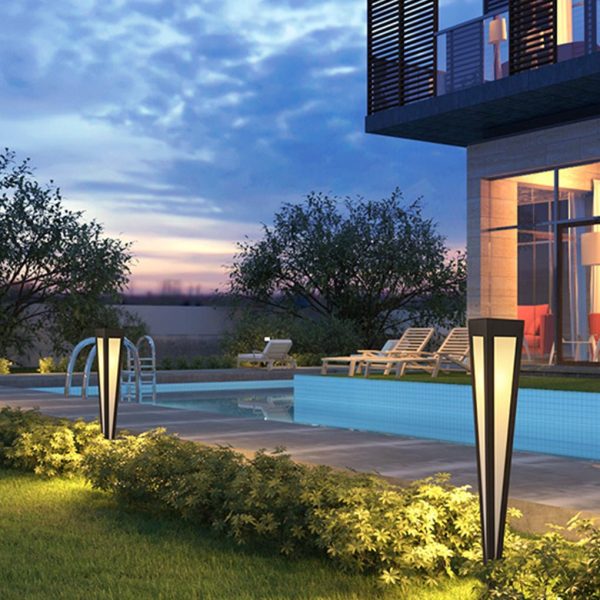 BSLANG8357 Adjustable RGB Solar LED Pathway Light Square Top & Conical Base Outdoor Lawn Lighting - Image 3