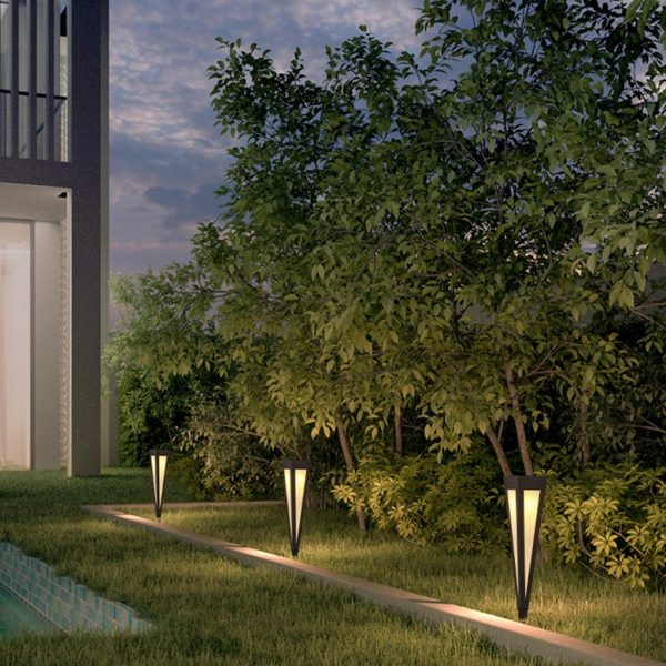 BSLANG8357 Adjustable RGB Solar LED Pathway Light Square Top & Conical Base Outdoor Lawn Lighting - Image 7
